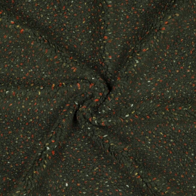 De Stoffenkamer Teddy multi spicks dark green