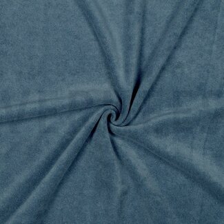 De Stoffenkamer Rekbare badstof - spons oud middenblauw
