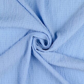 De Stoffenkamer Seersucker Viscose - uni adriatic blue