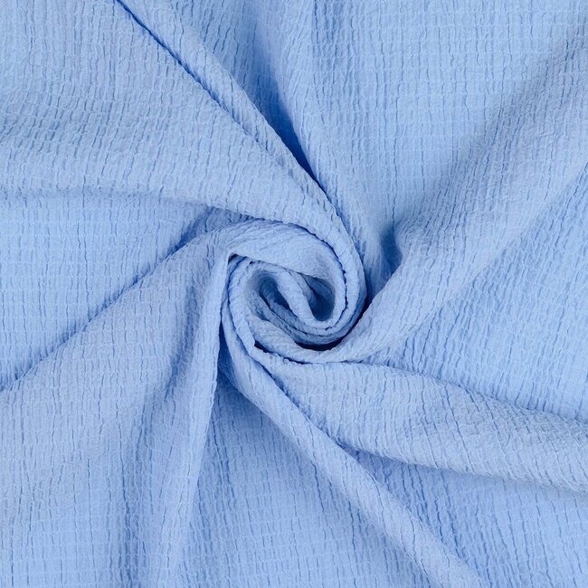 De Stoffenkamer Seersucker Viscose - uni adriatic blue
