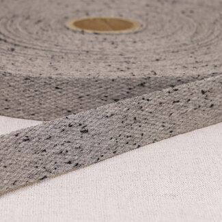 De Stoffenkamer Tassenband 30mm - spikkel grey