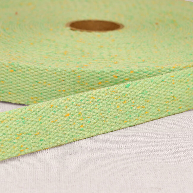 De Stoffenkamer Tassenband 30mm - spikkel pistache