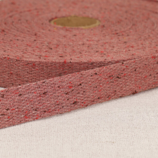 De Stoffenkamer Tassenband 30mm - spikkel ruby