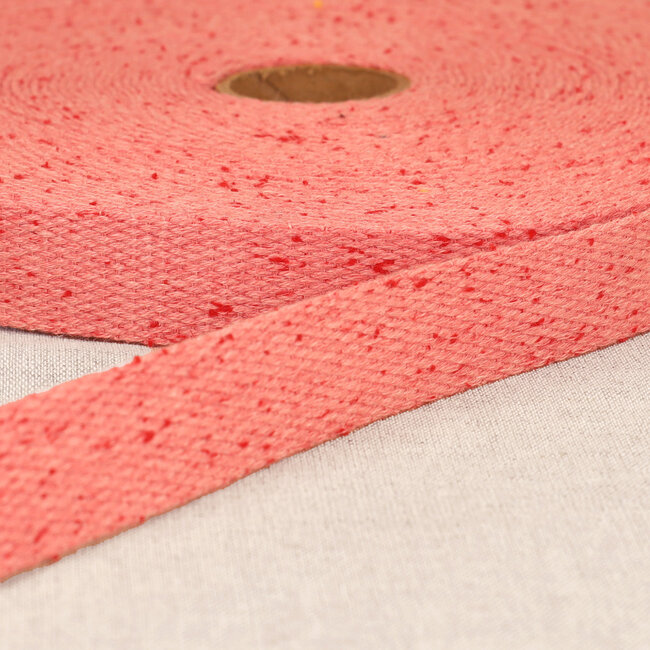 De Stoffenkamer Tassenband 30mm - spikkel pink