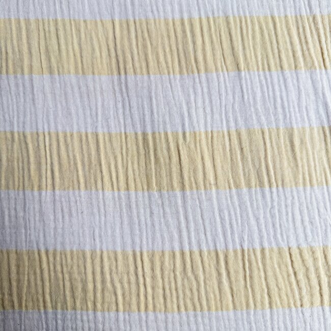 De Stoffenkamer Double Gauze Tetra maxi stripes - butter