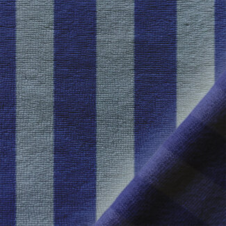 De Stoffenkamer Bamboo badstof stripes - sky indigo