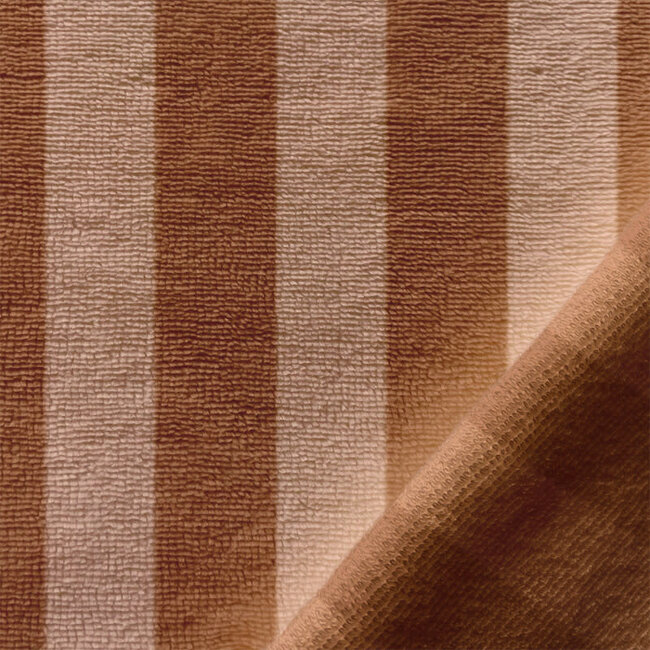 De Stoffenkamer Bamboo badstof stripes - skin caramel