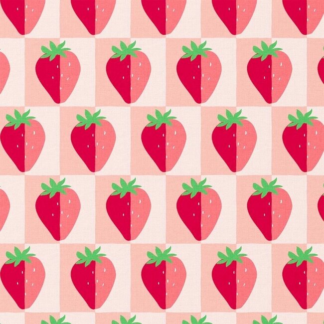 Gelamineerde katoen - strawberries pink