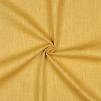 De Stoffenkamer Washed Linen uni - mustard
