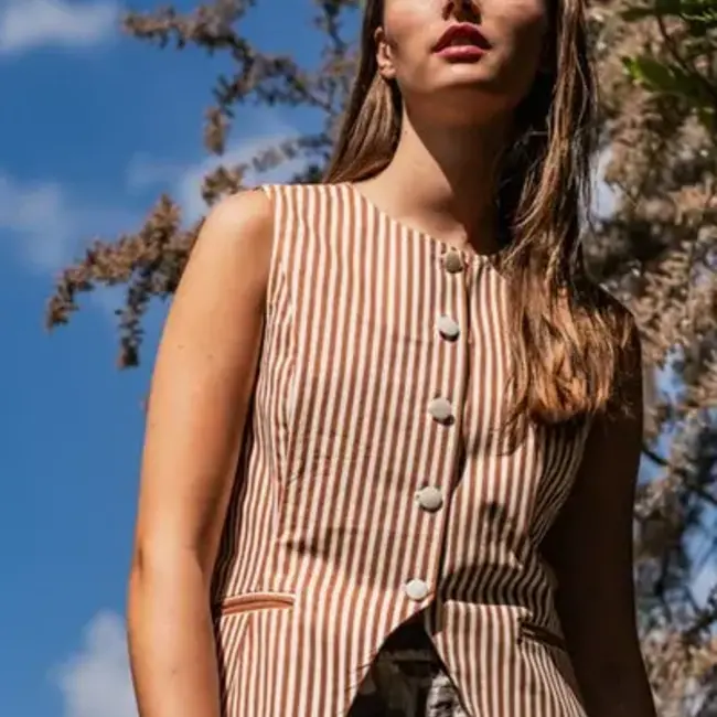 Fibre Mood Cotton - Stripes caramel ecru