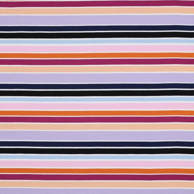 Tricot oeko-tex - summer stripes purple