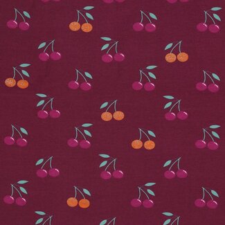 Tricot oeko-tex - glitter cherry
