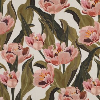 De Stoffenkamer Stevig Canvas katoen soft pastel bouquet