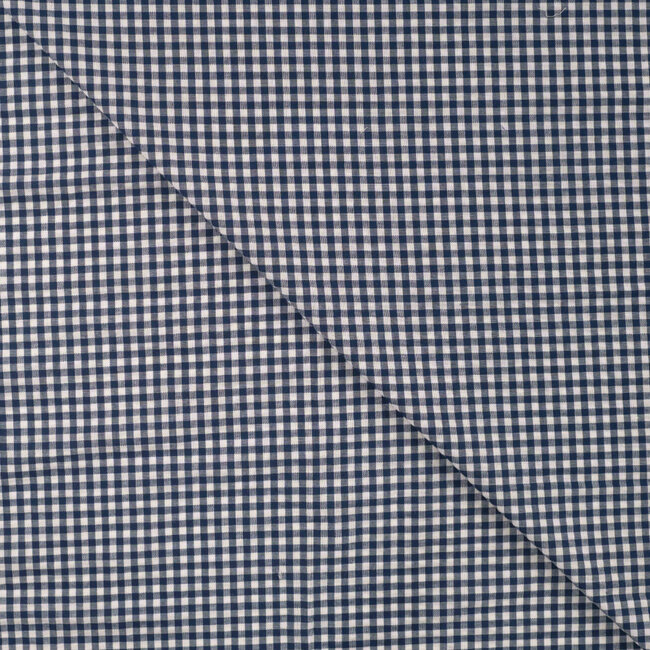 Seersucker Cotton mix - mini vichy navy