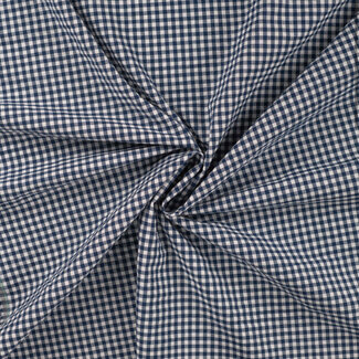 Seersucker Cotton mix - mini vichy navy