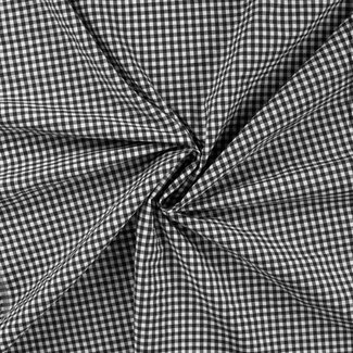 Seersucker Cotton mix - mini vichy black