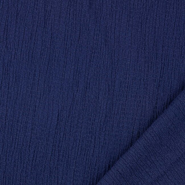 De Stoffenkamer Seersucker Viscose - uni dark denim