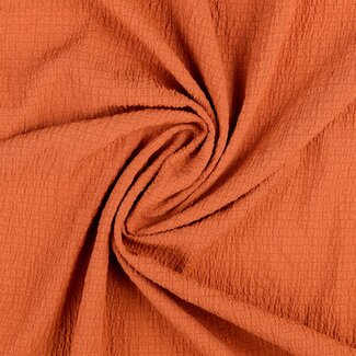 De Stoffenkamer Seersucker Viscose - uni brique