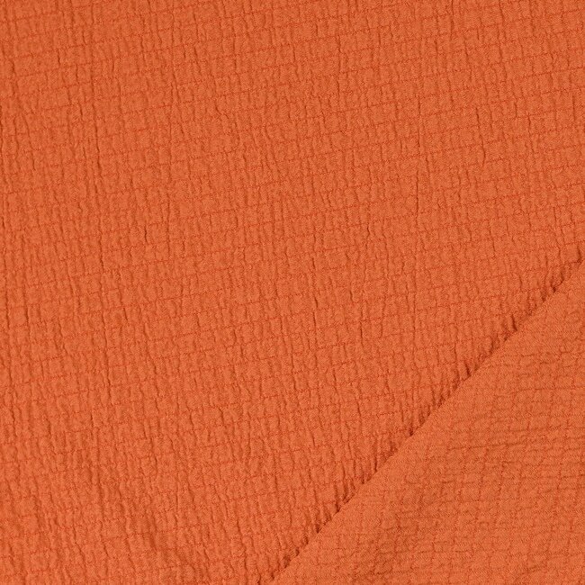 De Stoffenkamer Seersucker Viscose - uni brique