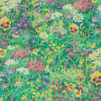 De Stoffenkamer Canvas cotton - painted flowerfield