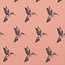 De Stoffenkamer Canvas cotton - hummingbirds pink
