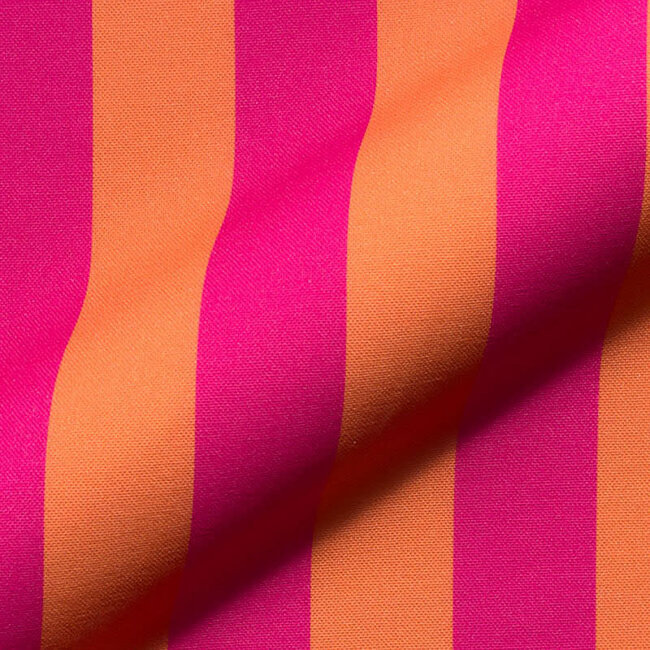 De Stoffenkamer Canvas cotton - joyfull stripes orange
