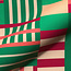 De Stoffenkamer Canvas cotton - green multi geo lines