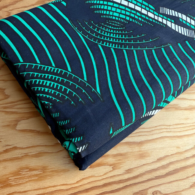 De Stoffenkamer Ankara African Waxed Cotton - swirl green