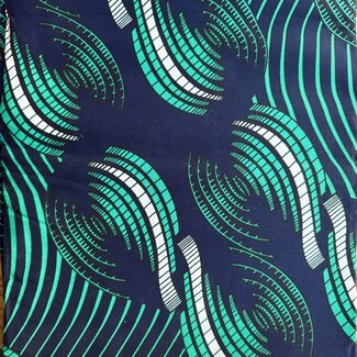 De Stoffenkamer Ankara African Waxed Cotton - swirl green