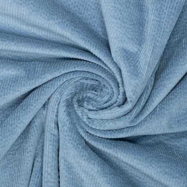 De Stoffenkamer Ribfluweel met lichte stretch denim mid