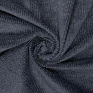 De Stoffenkamer Ribfluweel met lichte stretch denim dark