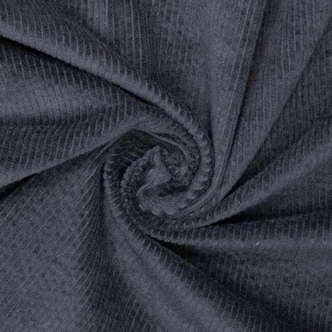 De Stoffenkamer Ribfluweel met lichte stretch denim dark