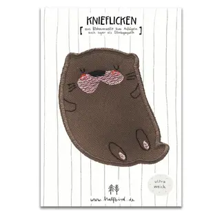 Halfbird Knie patch strijkapplicatie otter