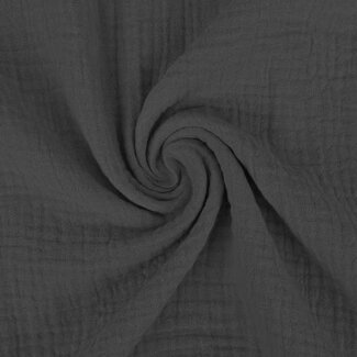 De Stoffenkamer Double Gauze Tetra - Grey blue  280cm!