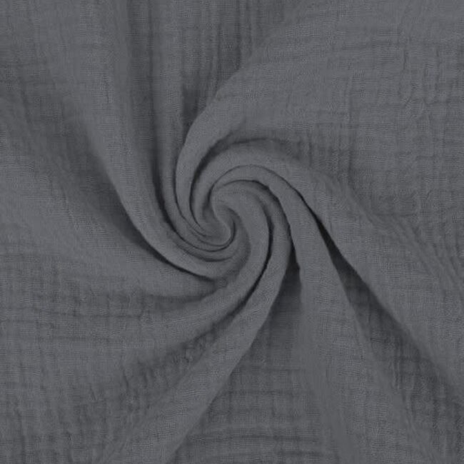 De Stoffenkamer Double Gauze Tetra - Grey blue  280cm!