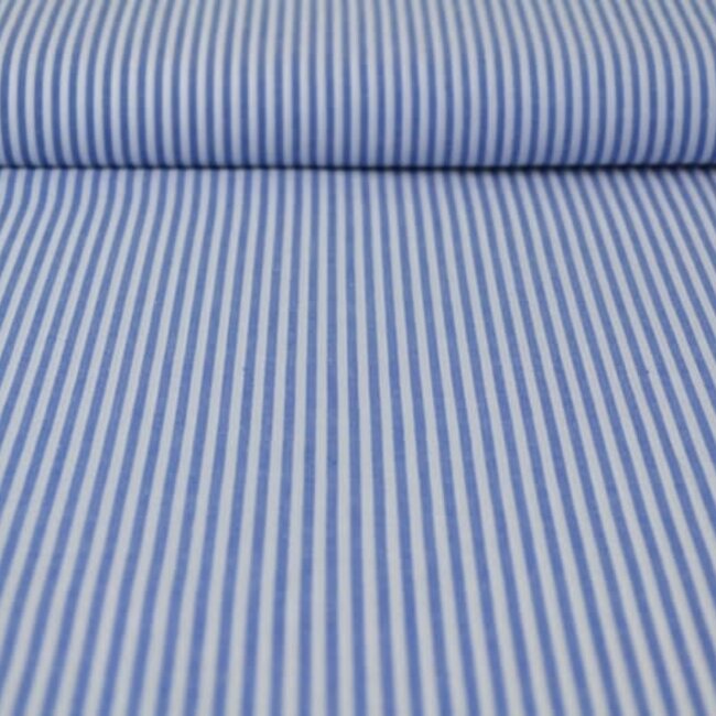 Cotton Poplin Basic Stripes - royal