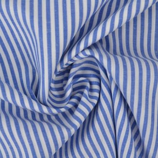 Cotton Poplin Basic Stripes - royal