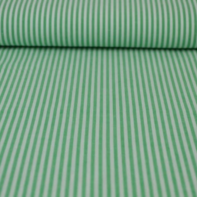 Cotton Poplin Basic Stripes - green