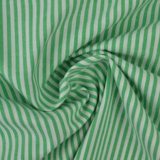 Cotton Poplin Basic Stripes - green