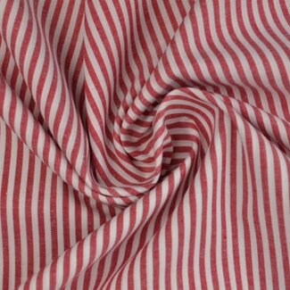 Cotton Poplin Basic Stripes - red