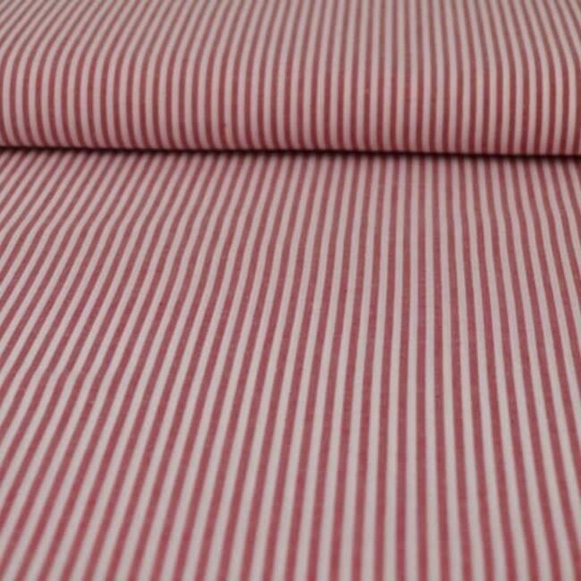 Cotton Poplin Basic Stripes - red