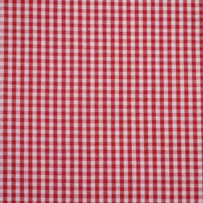 Cotton Poplin Basic mini vichy checks - red