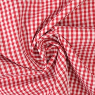Cotton Poplin Basic mini vichy checks - red