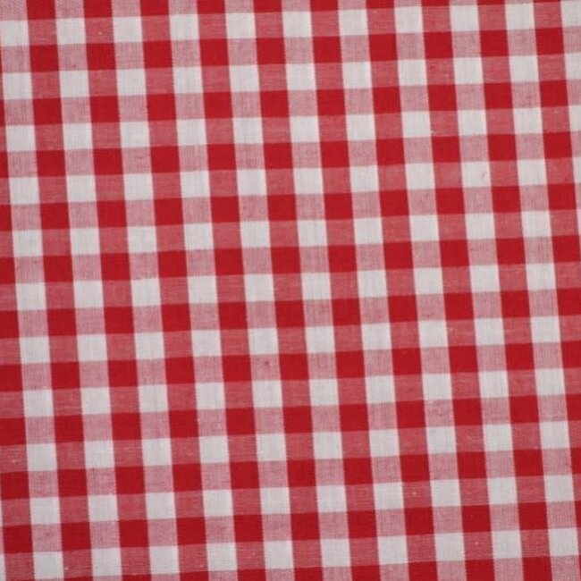 Cotton Poplin Basic 1cm vichy checks - red