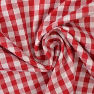 Cotton Poplin Basic 1cm vichy checks - red