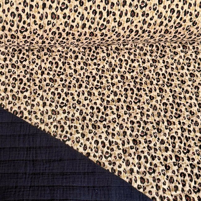 De Stoffenkamer Stepped Cotton Double Gauze tetra - mini leopard sand