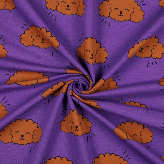 De Stoffenkamer Soft Sweater Dogs Purple