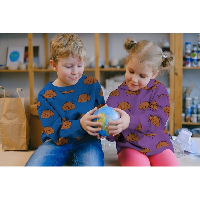 De Stoffenkamer Soft Sweater Dogs Purple