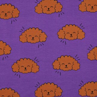 De Stoffenkamer Soft Sweater Dogs Purple