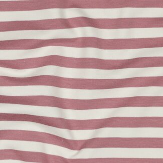 French Terry horizontal stripes - pink